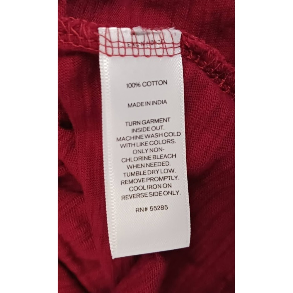 Express Short‎ Sleeve V-Neck Shirt Cotton Red Size Large - Picture 8 of 8